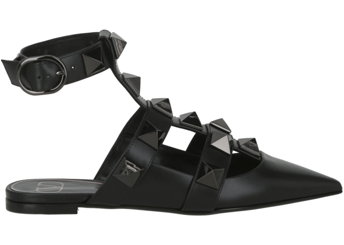 Valentino Roman Stud Ballerina Flats Black (Women's)