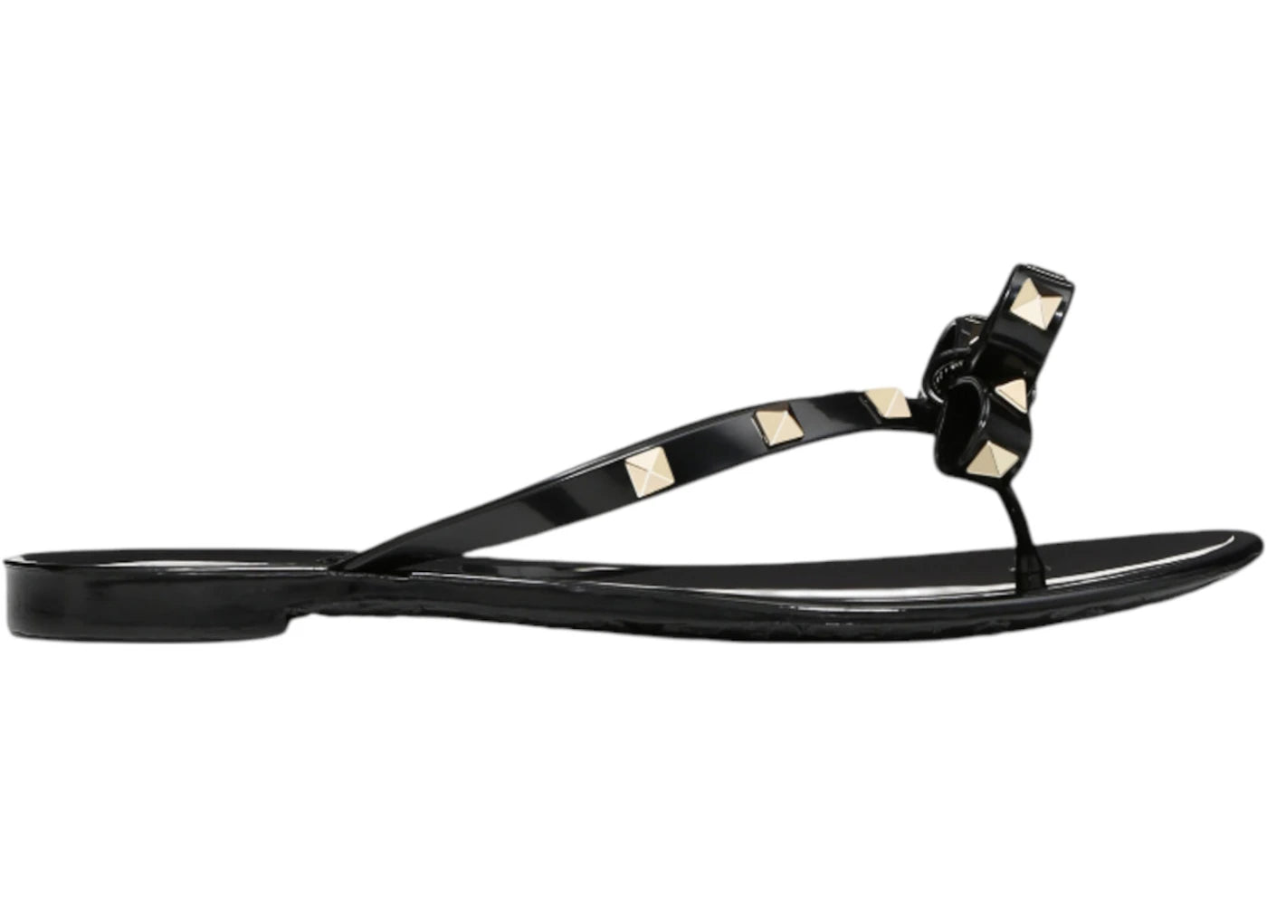 Valentino Rubber Rockstud Thong Sandals Black (Women's)