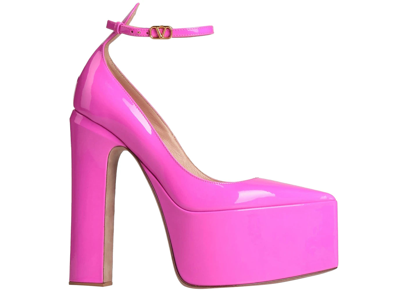 Valentino Vlogo Tan-Go 135mm Patent Platform Pump Pink (Women's)