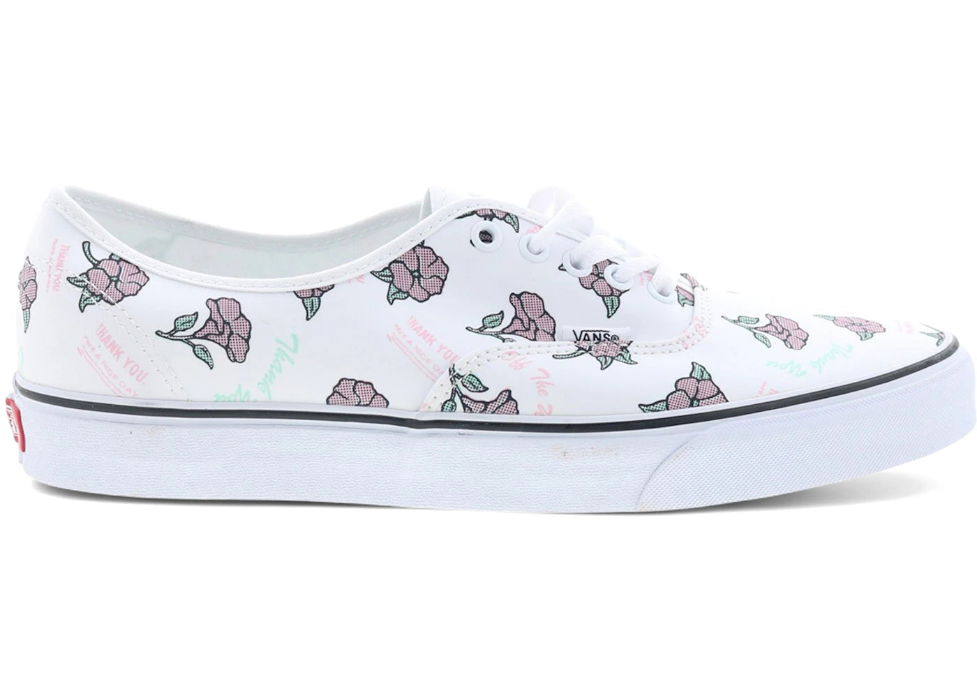 Vans Authentic Thank You Floral Print True White