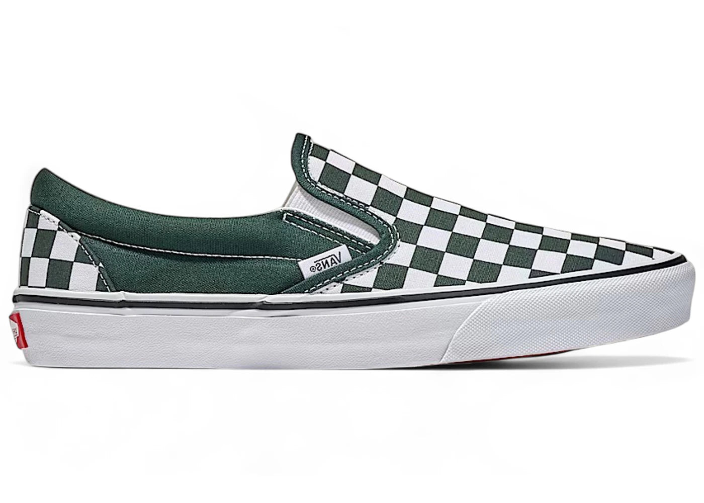 Vans Classic Slip-On Checkerboard Scarab Green White