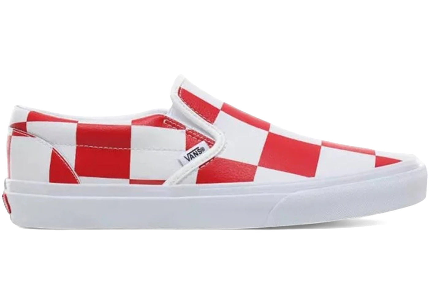 Vans Classic Slip-On Leather Check White Racing Red