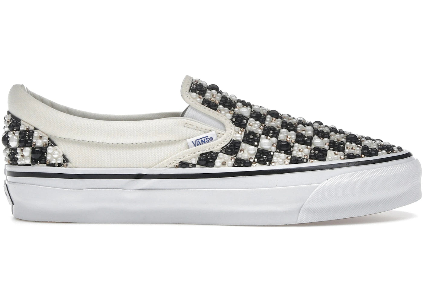 Vans Classic Slip-On Mattias Gollin Pearl Embellished Checkerboard Black White