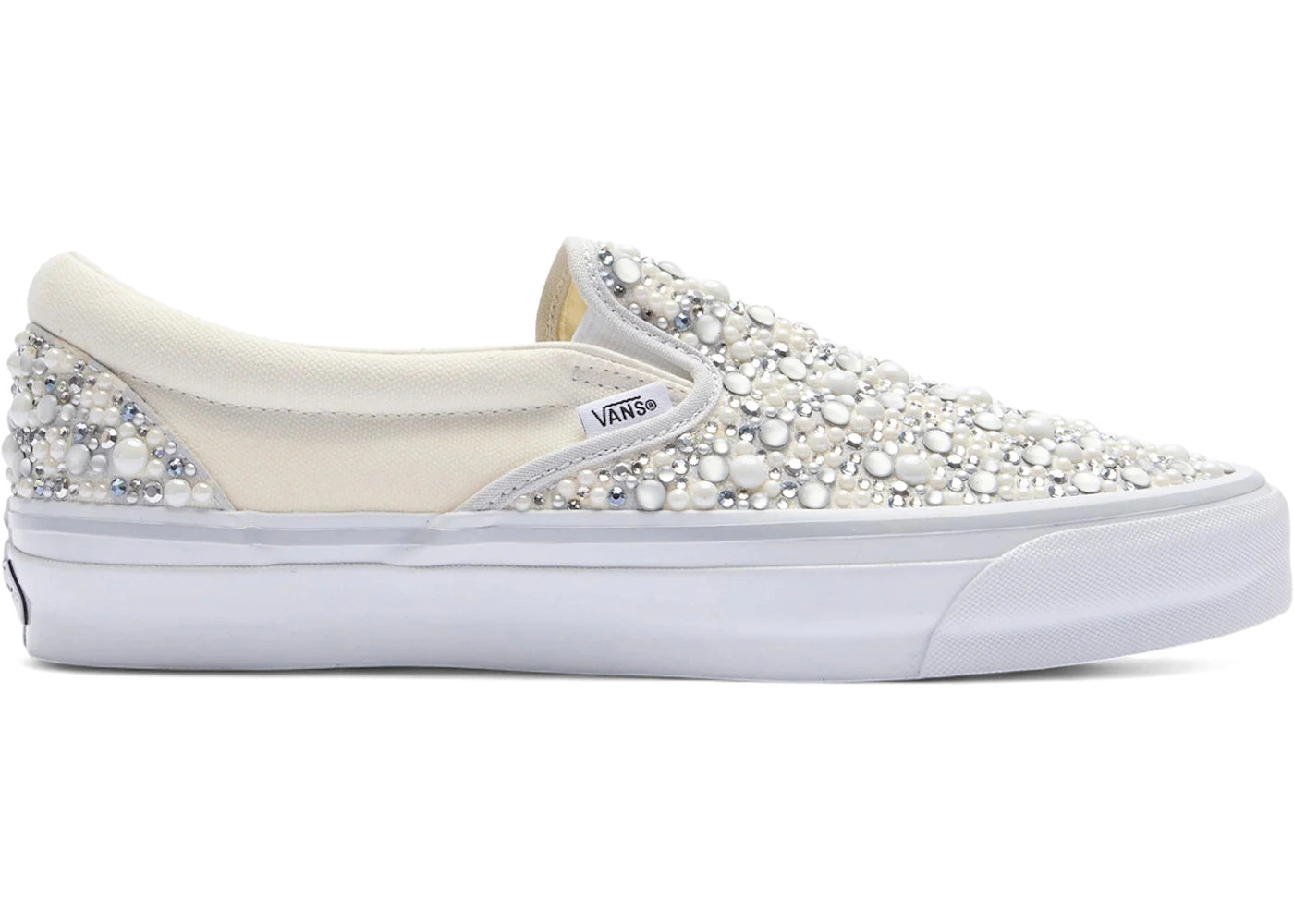 Vans Classic Slip-On Mattias Gollin Pearl Embellished Checkerboard Grey White