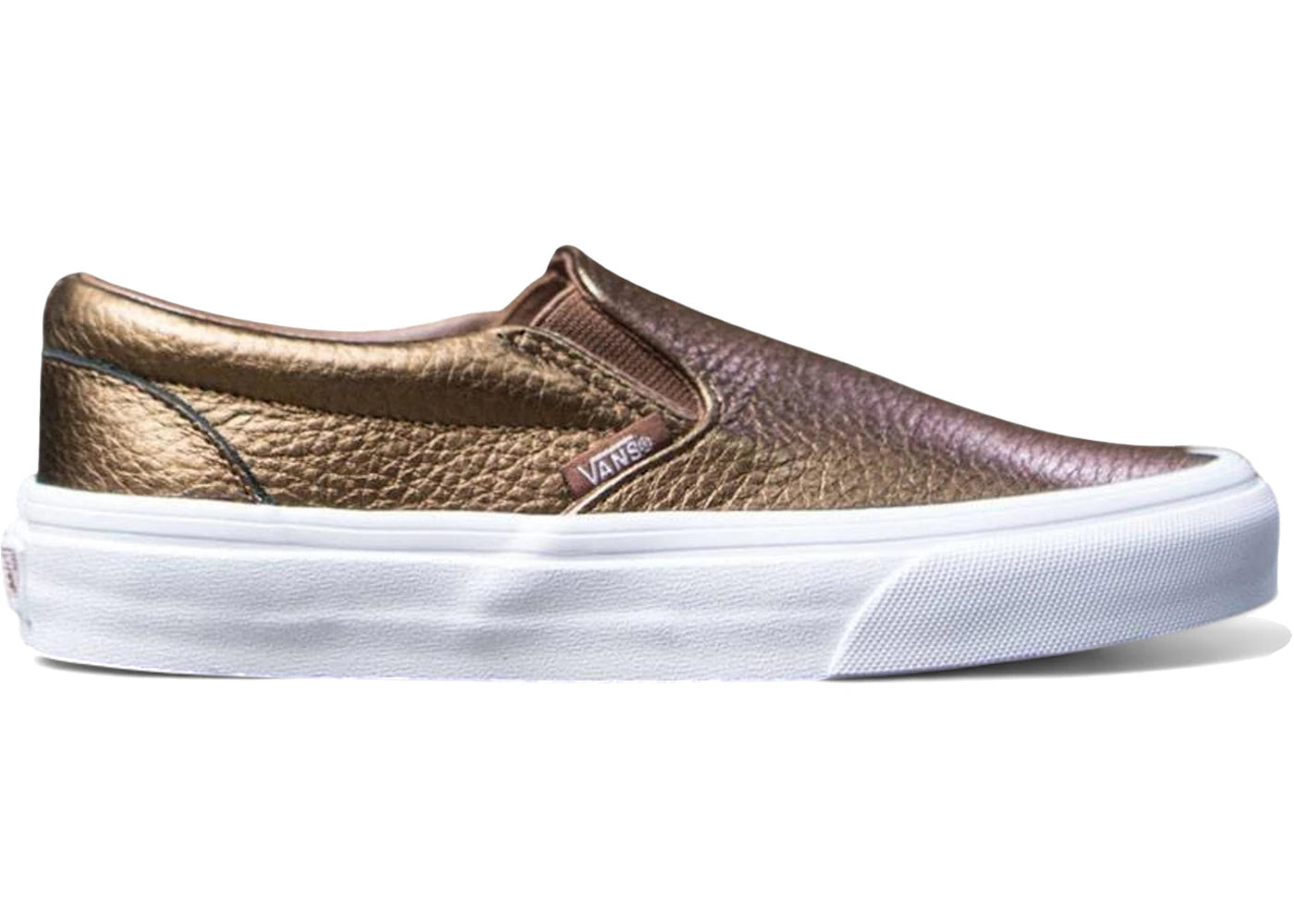 Vans Classic Slip-On Metallic Leather Brown (Women's)