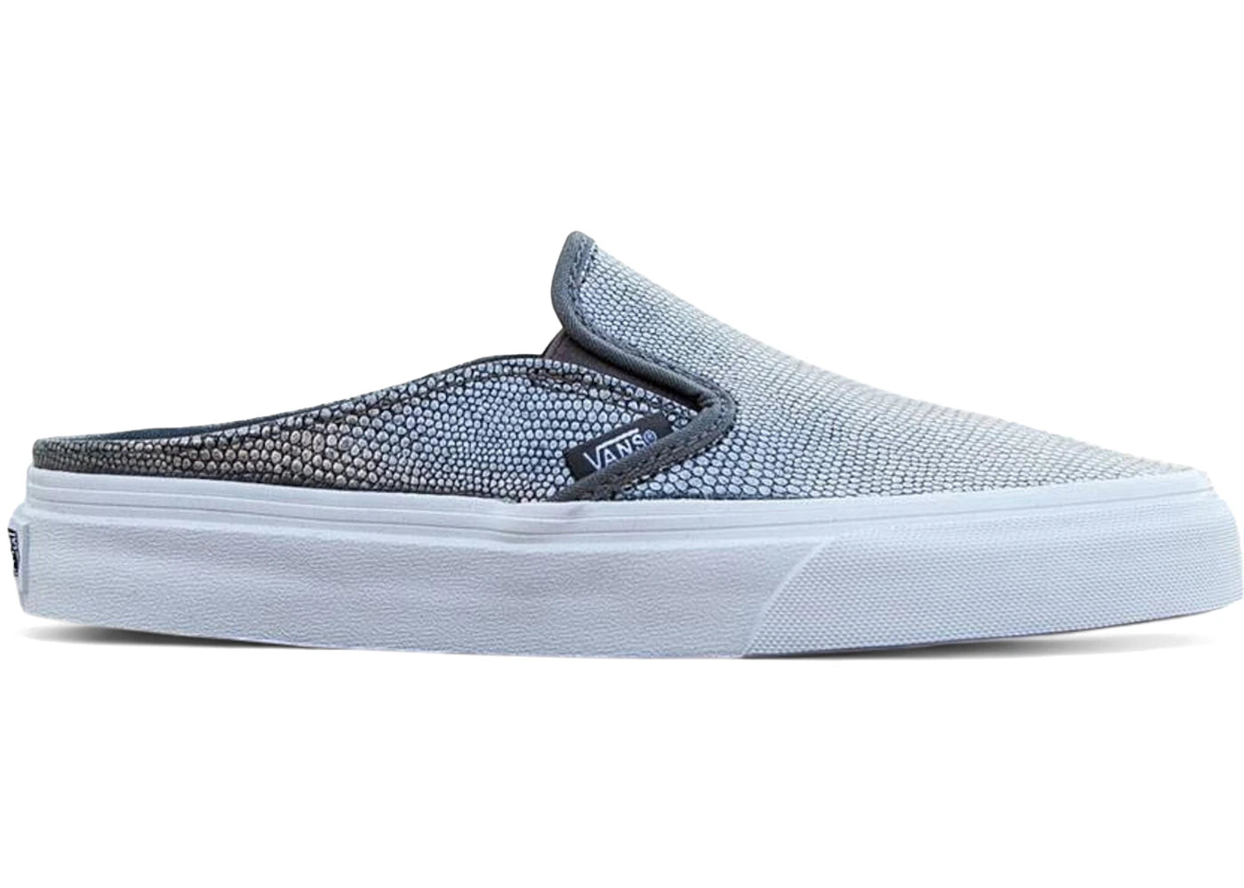Vans Classic Slip-On Mule Embossed Leather Grey True White (Women's)