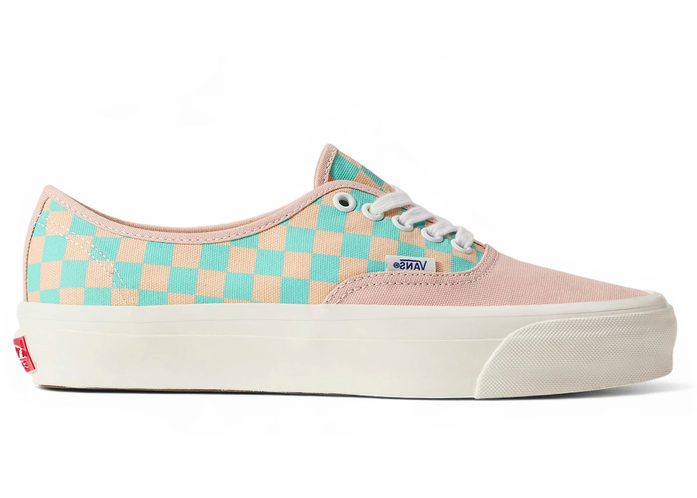 Vans Premium Authentic Sepia Rose Pink Teal Blue Checkerboard