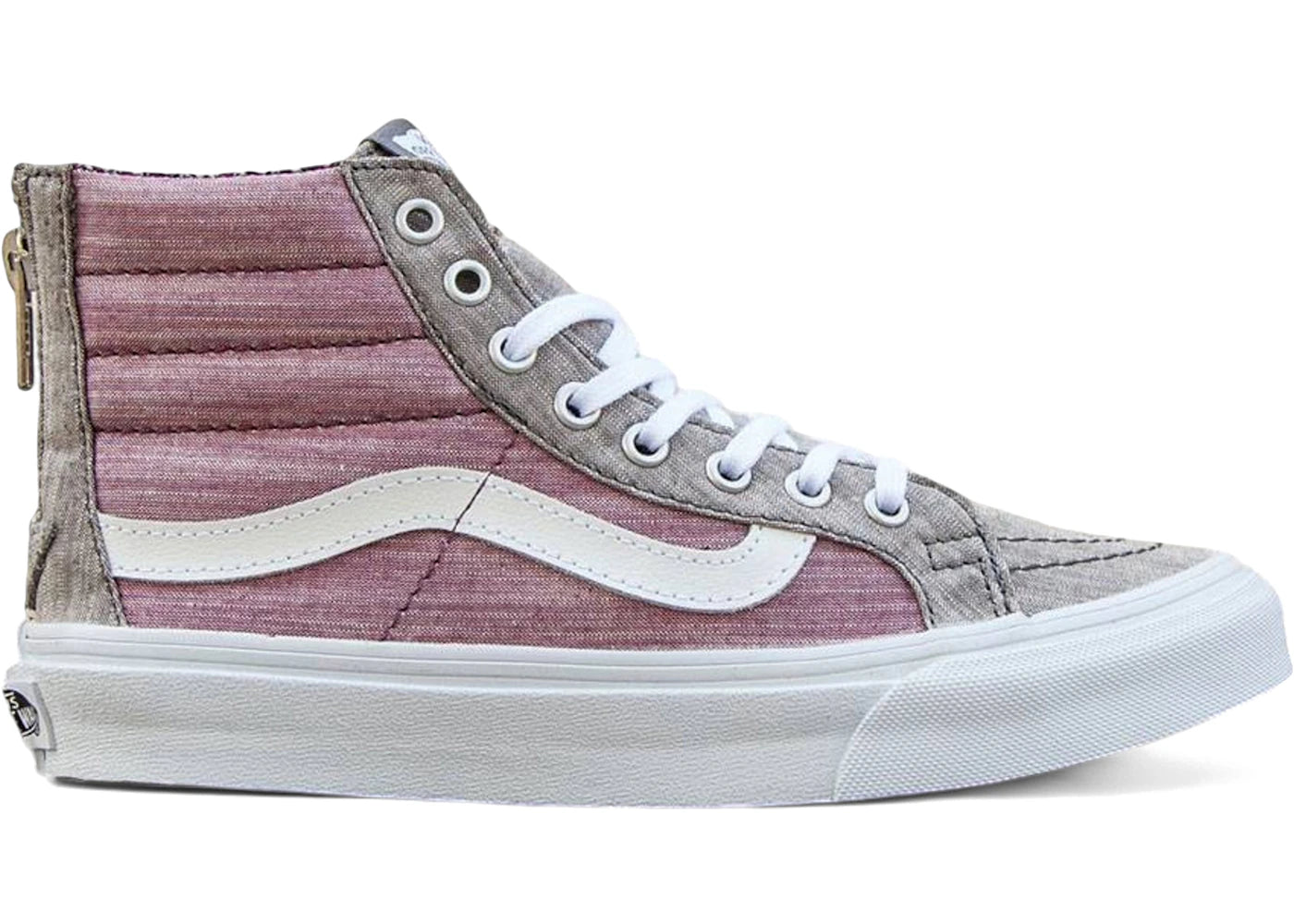 Vans Sk8-Hi Slim Zip Floral Chambray Grey True White (Women's)