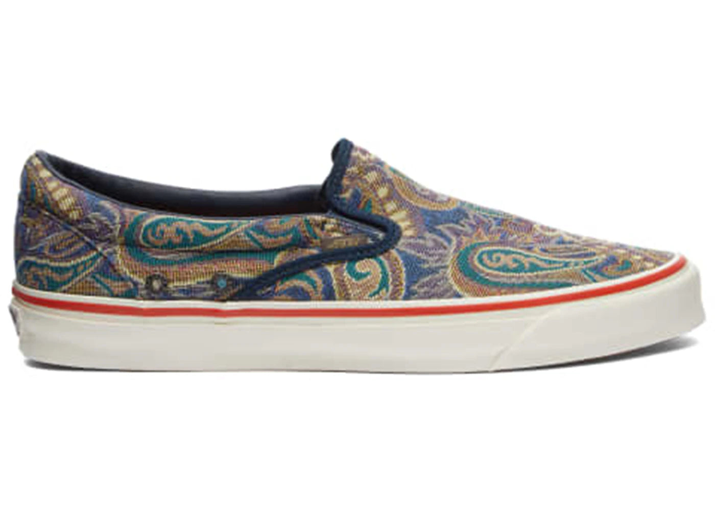 Vans Vault UA OG Classic Slip-On LX Nigel Cabourn Carpet Vintage Blue Mix