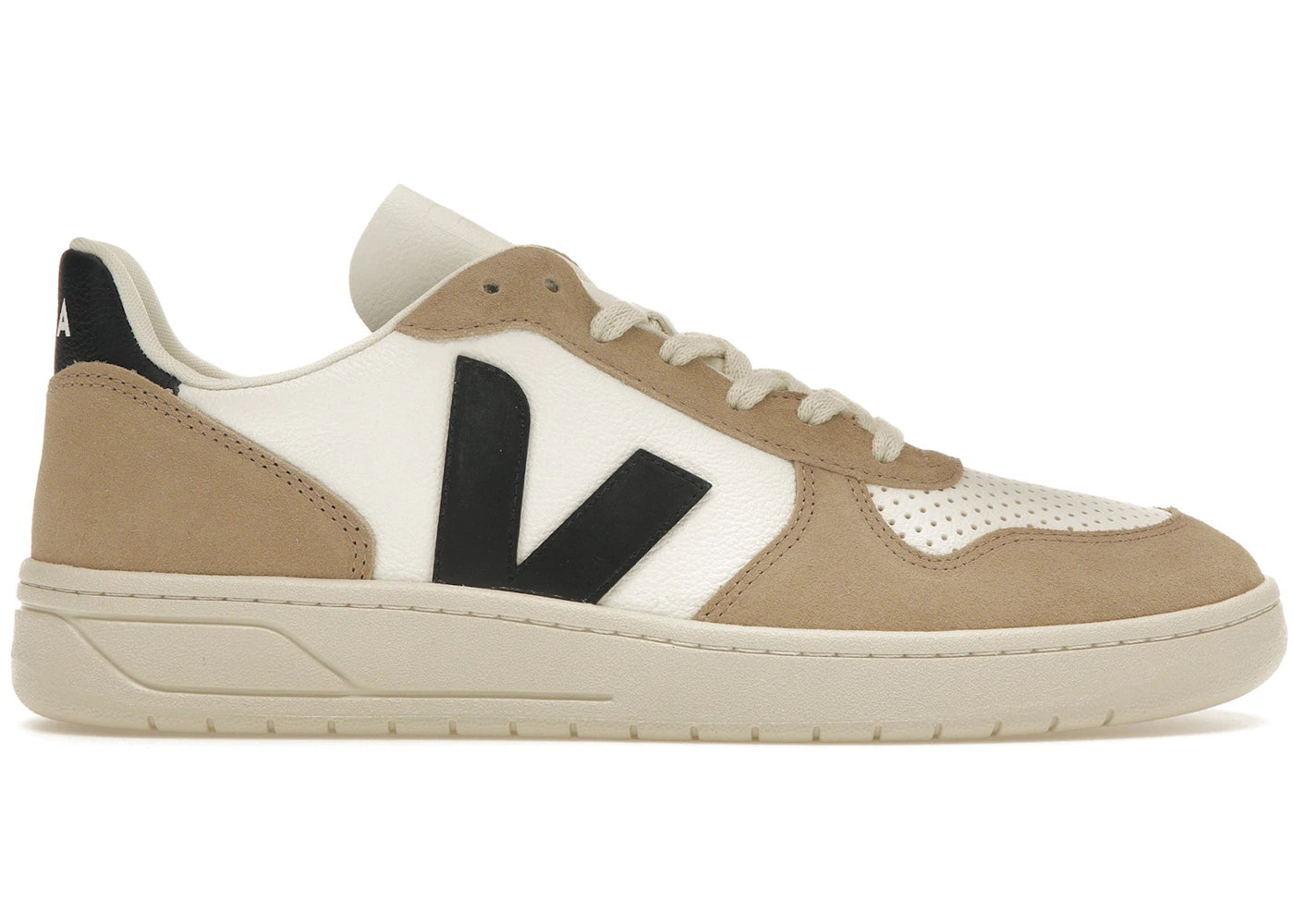 Veja V-10 Chromefree Leather White Black Sahara