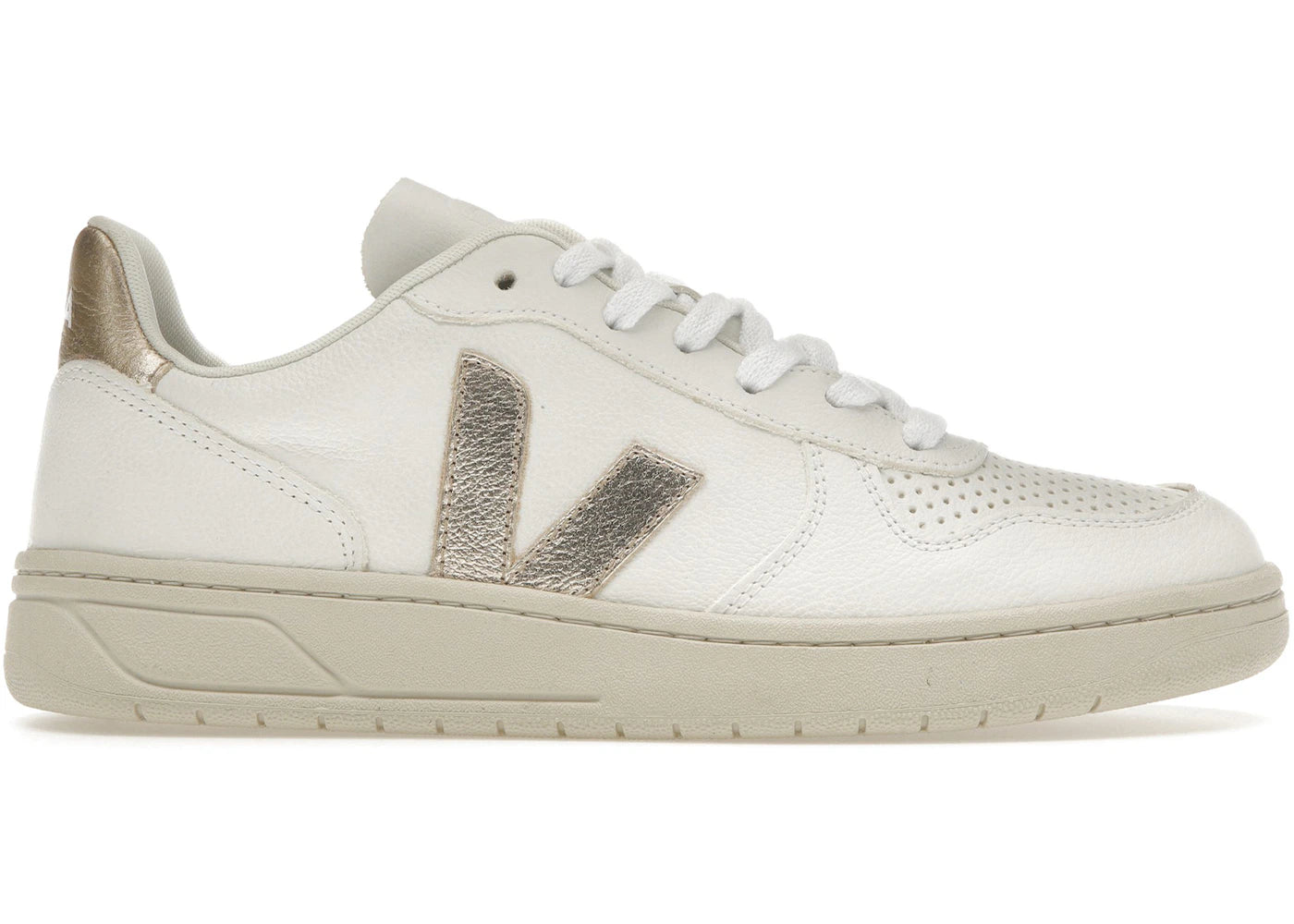 Veja V-10 Chromefree Leather White Platine