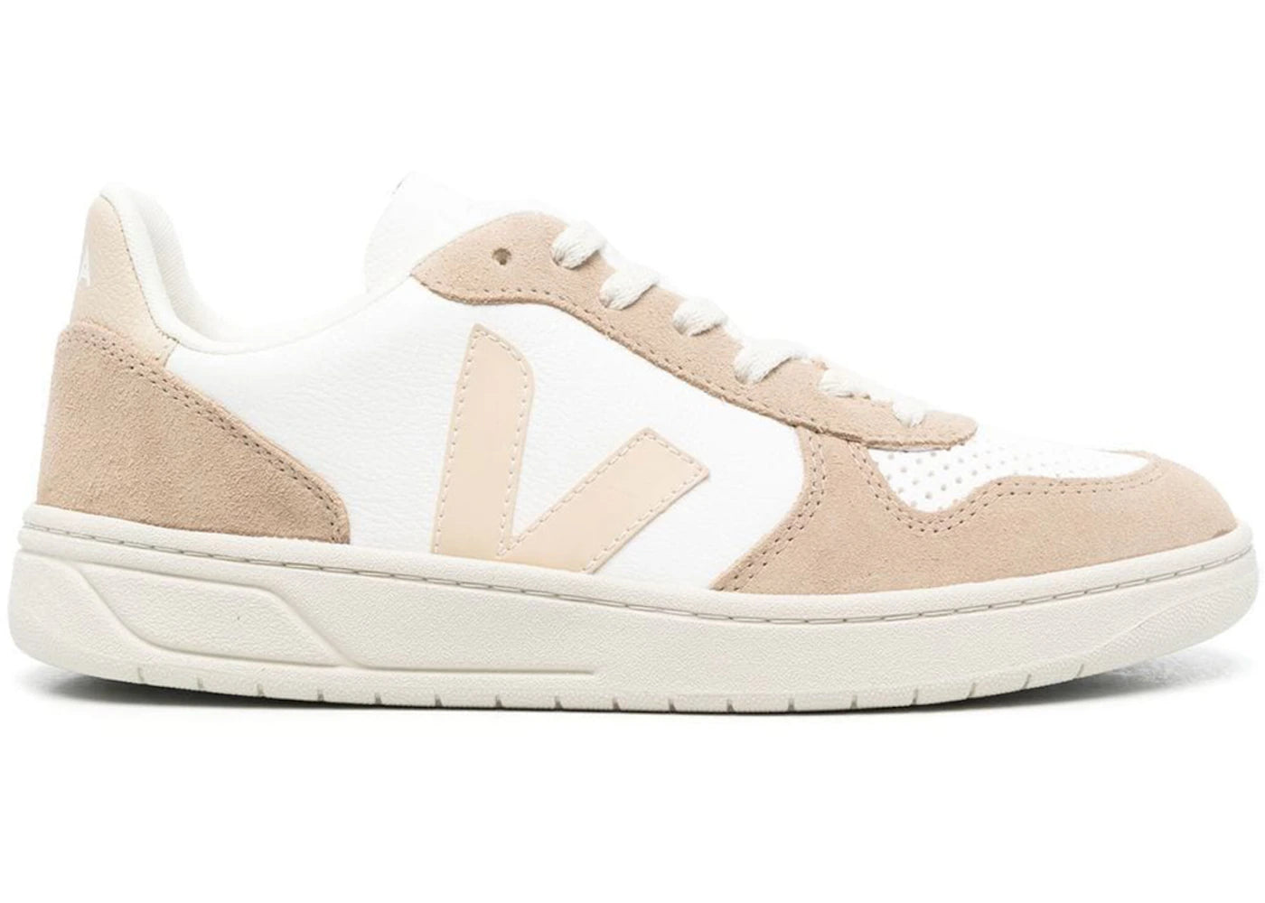 Veja V-10 Chromefree Leather White Sable Sahara