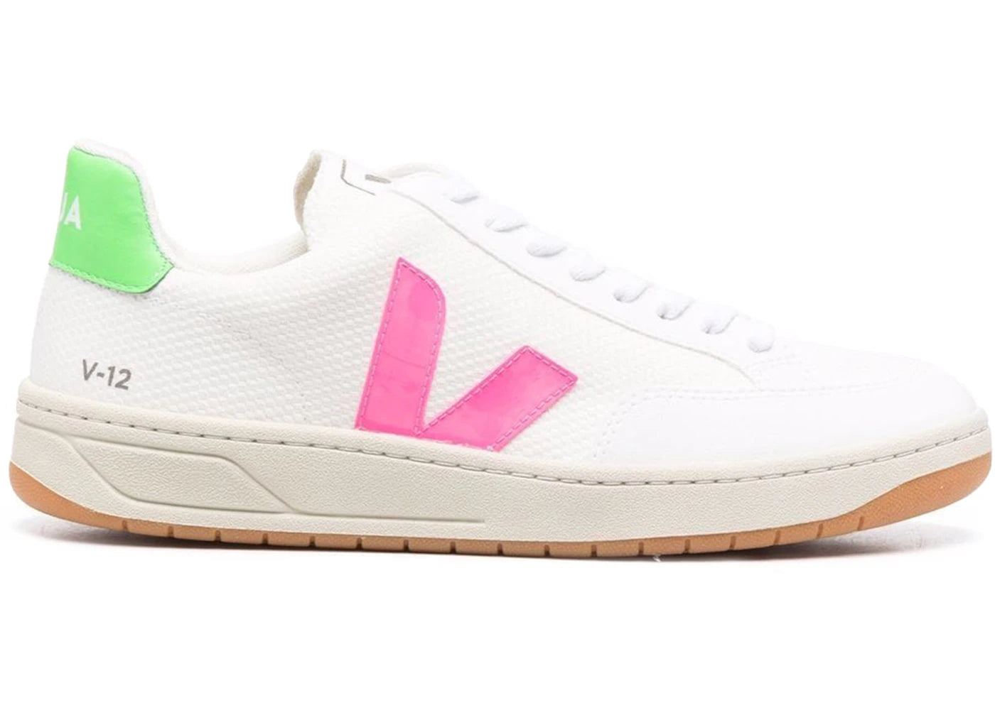 Veja V-12 B-Mesh White Green Pink