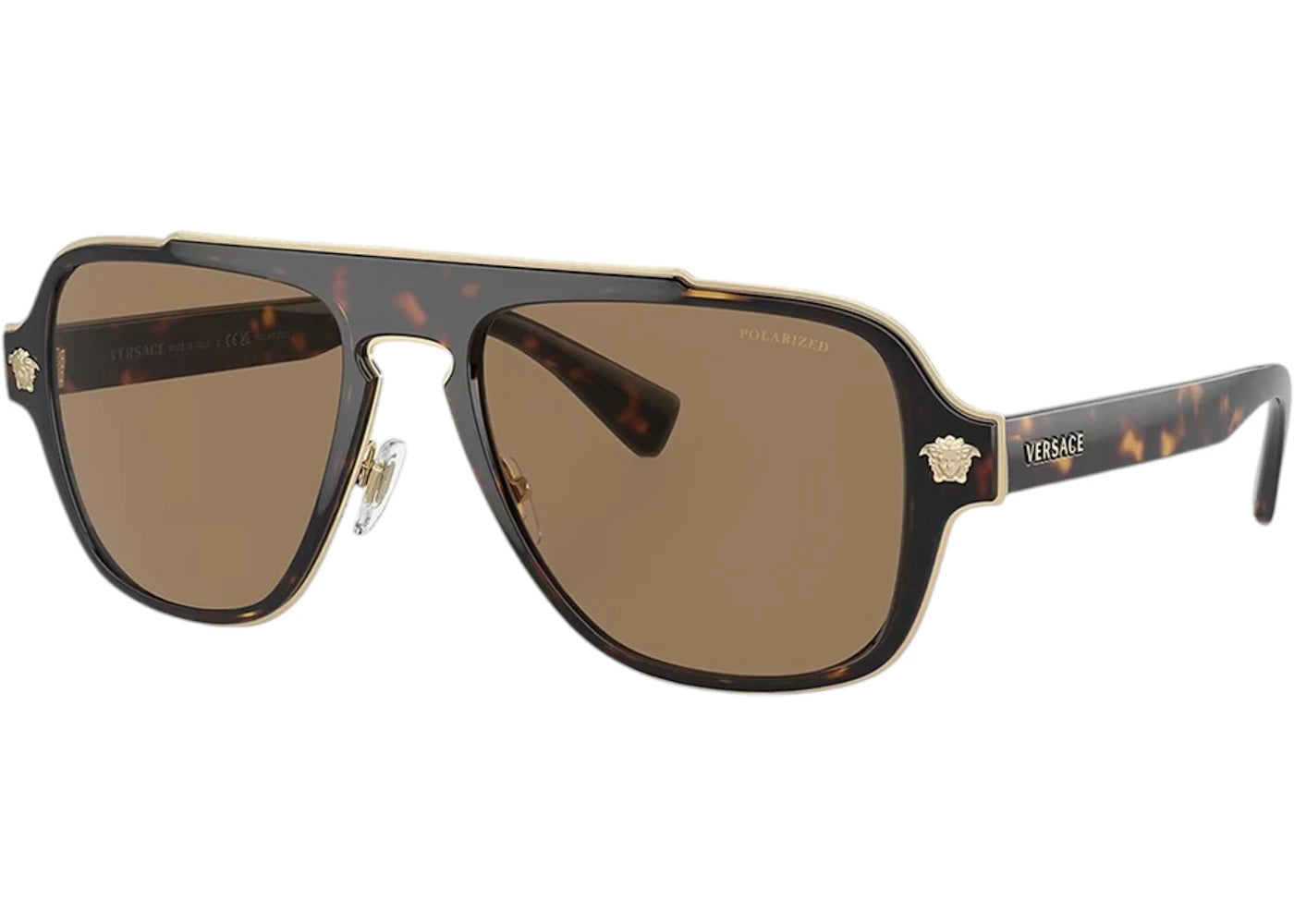 Versace 2199 1252LA Aviator with Polarized Lens Sunglasses Havana