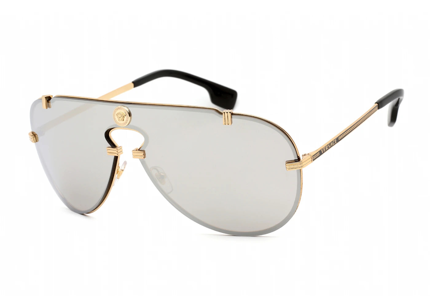 Versace Aviator Sunglasses Gold/Light Grey Mirrored Silver (VE2243-10026G-43)