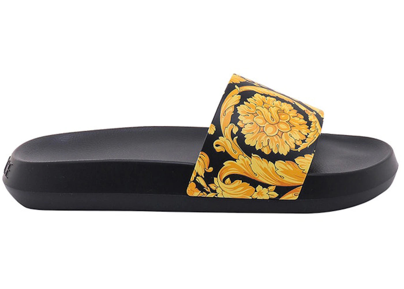 Versace Baroque Pool Slide Black Gold
