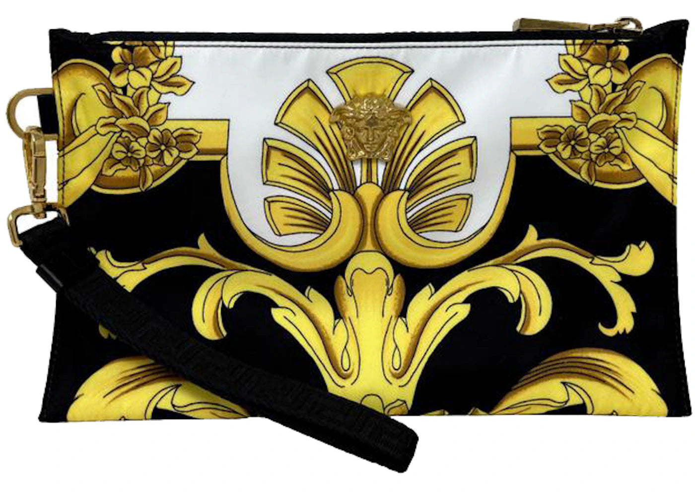 Versace Barroco Top Zip Clutch Black/Gold