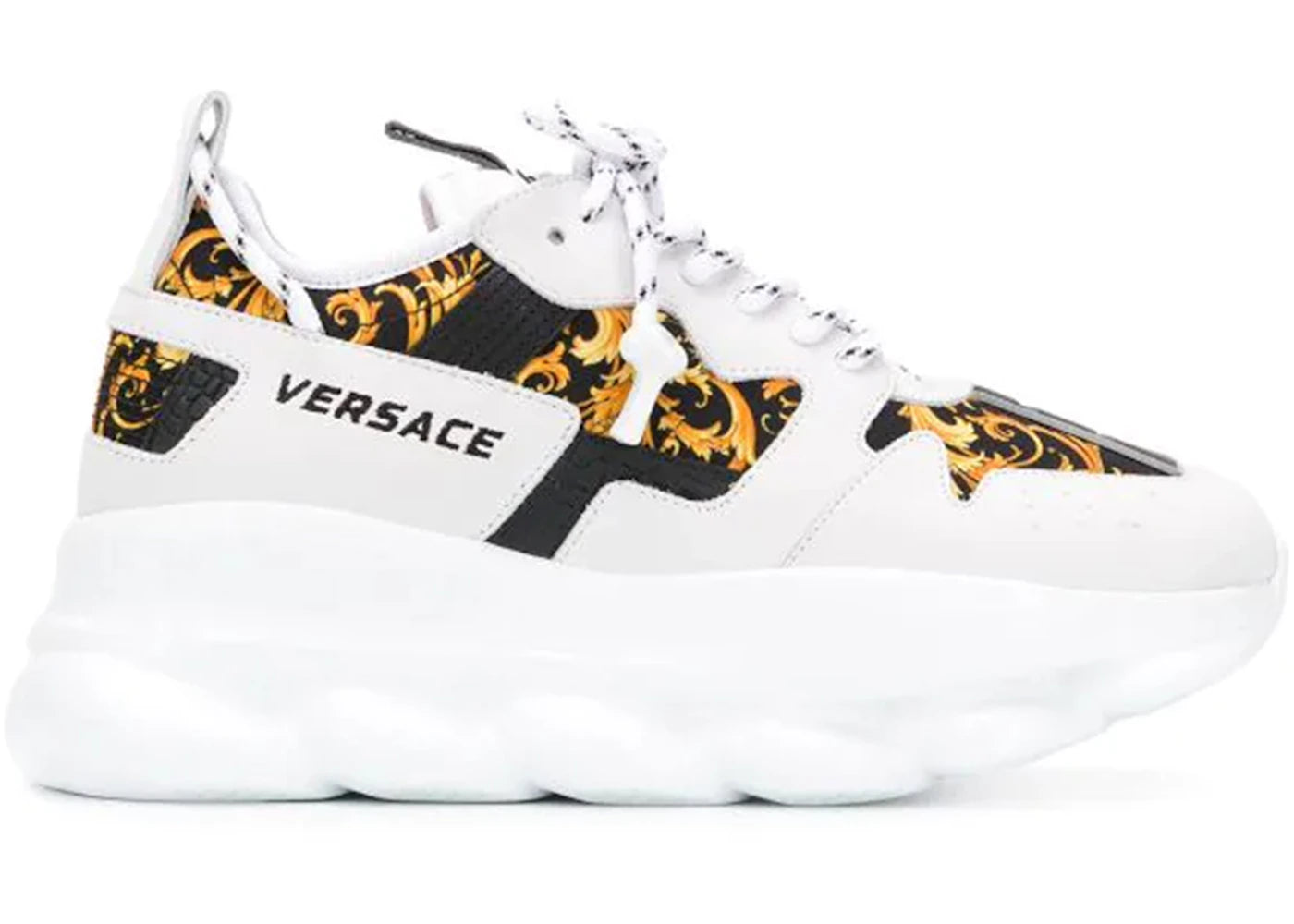 Versace Chain Reaction 2 Barocco Print White Black Yellow (Women's)