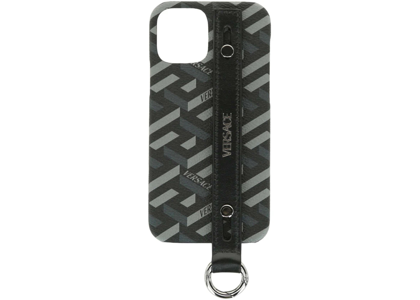 Versace Coated Canvas La Greca iPhone 12 Case Black/Grey