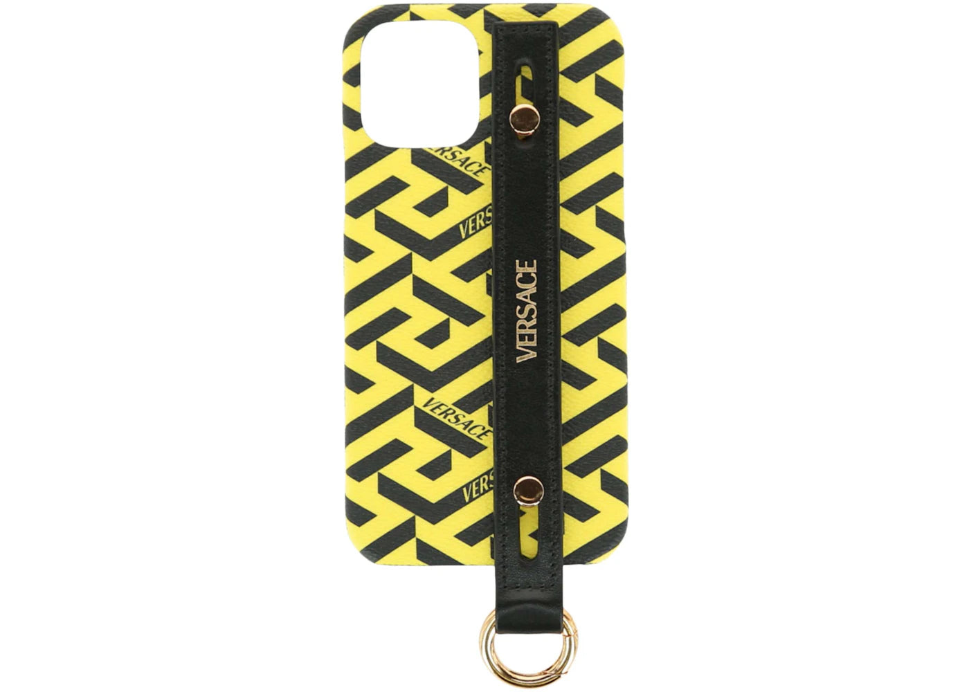 Versace Coated Canvas La Greca iPhone 12 Case Black/Yellow