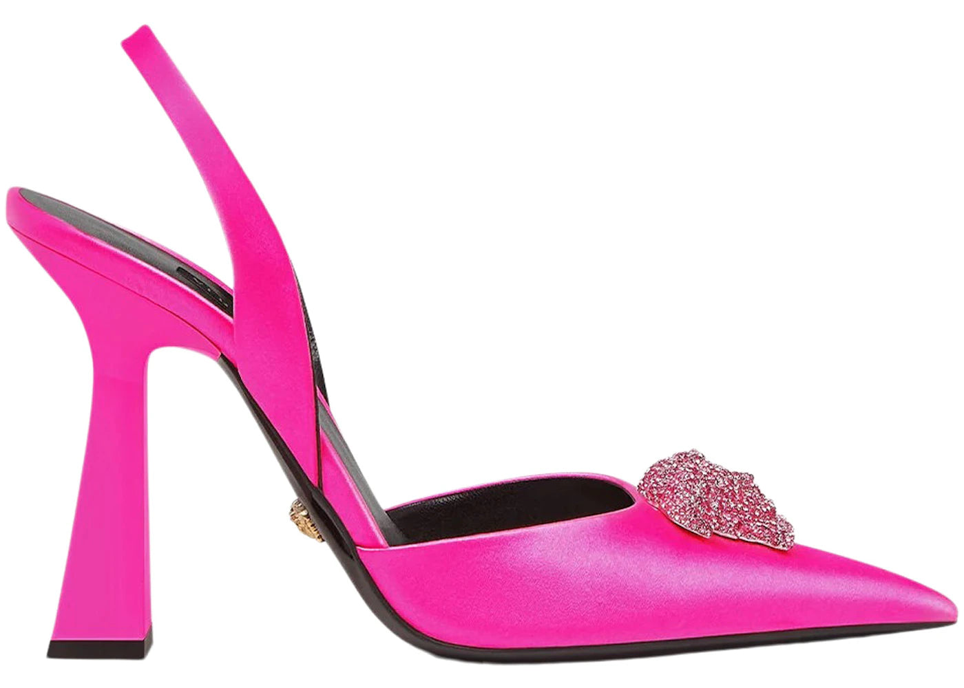 Versace Crystal La Medusa 110mm Slingback Pumps Fuchsia Satin