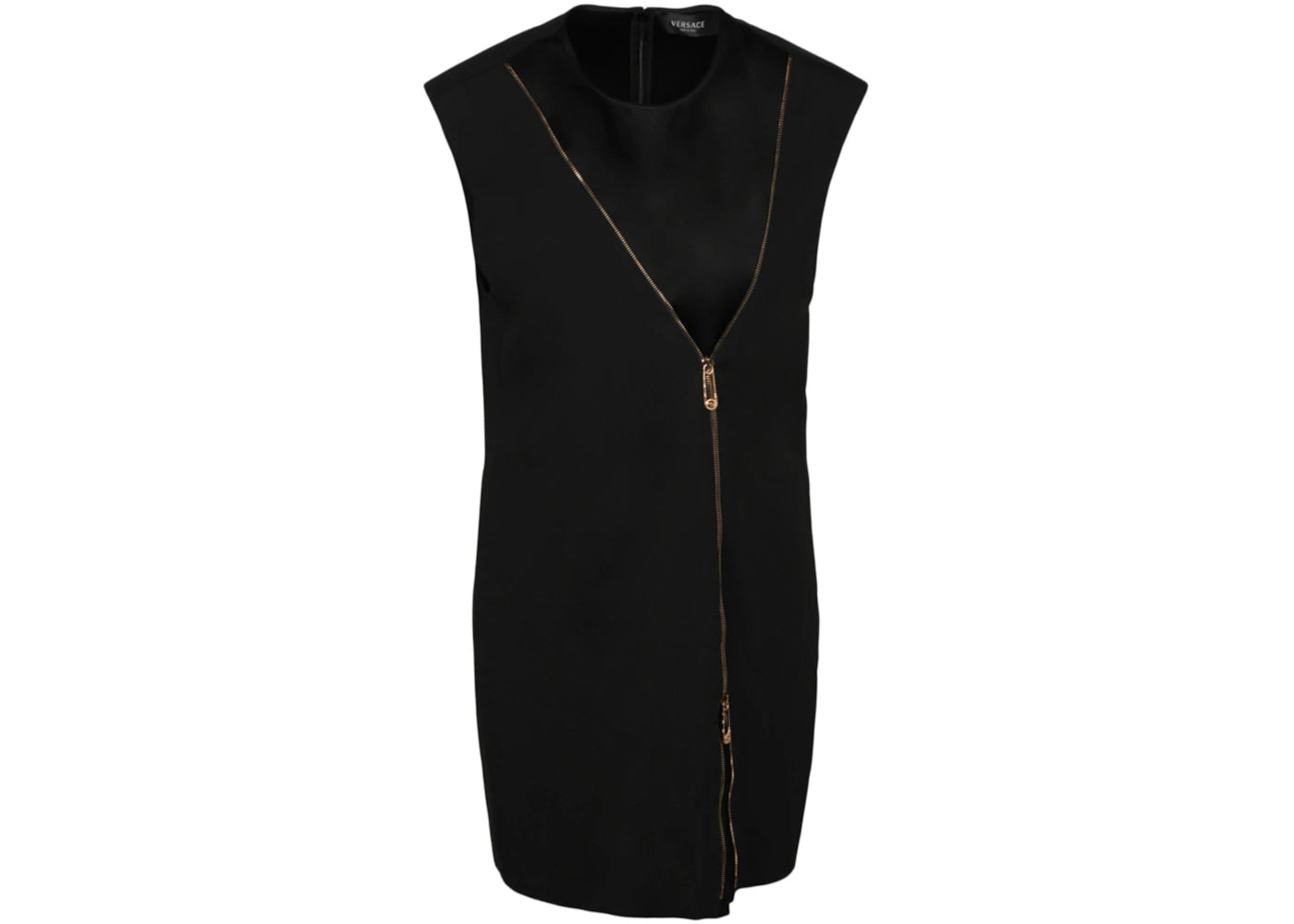 Versace Envers Satin Sleeveless Dress Black