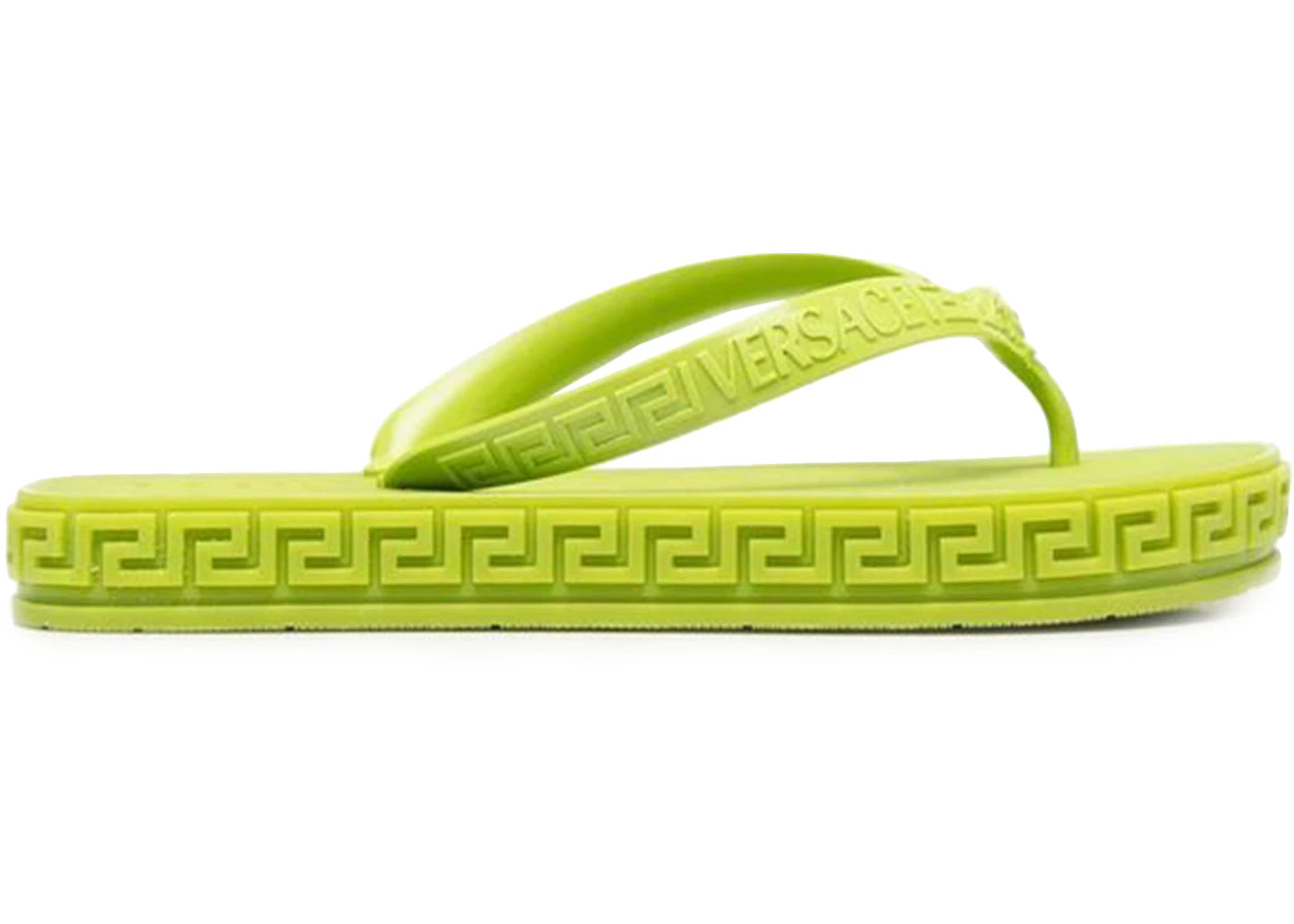 Versace Greca Flip Flops Lime Green (Women's)