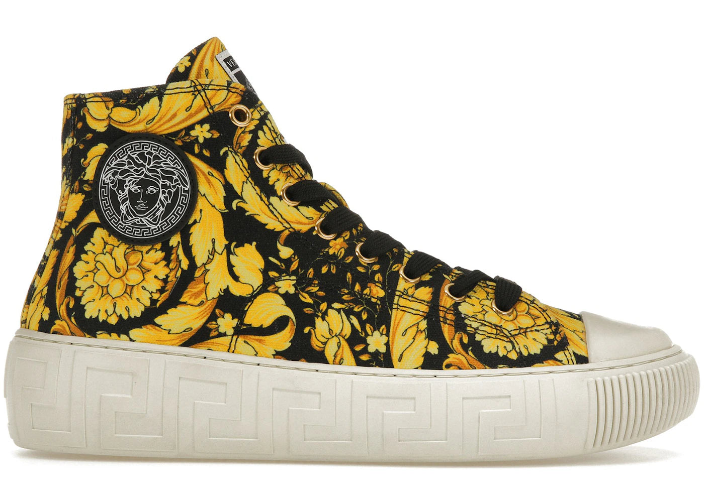 Versace Greca High Top Barocco Print Black Gold