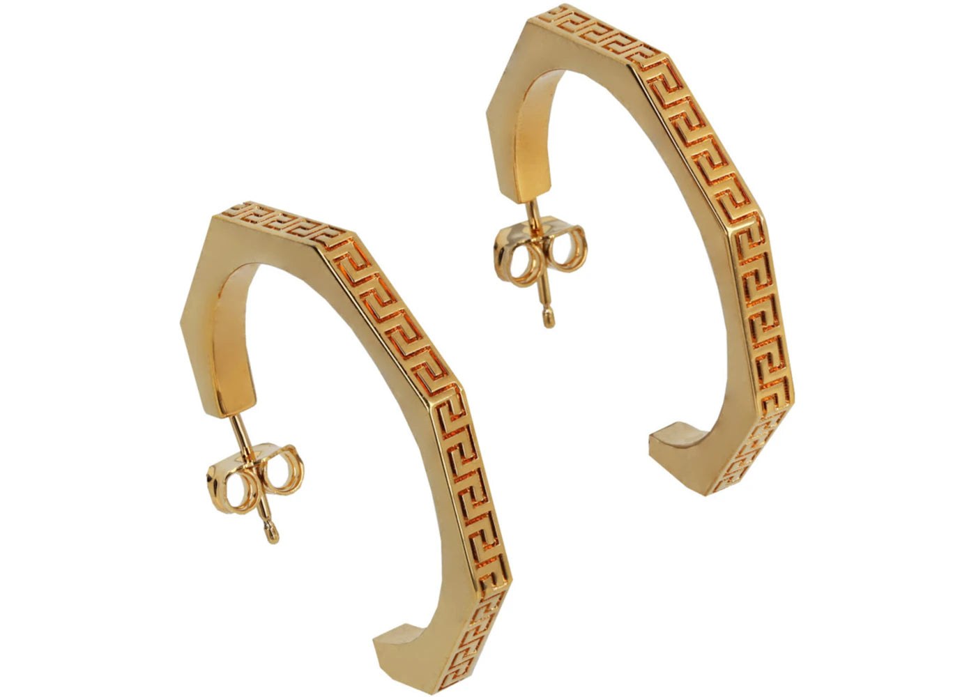 Versace Greca Hoop Earrings Gold