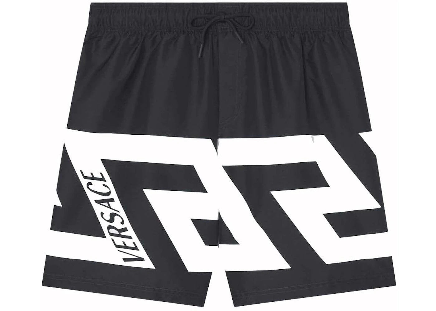 Versace Greca Print Swim Shorts Black/White