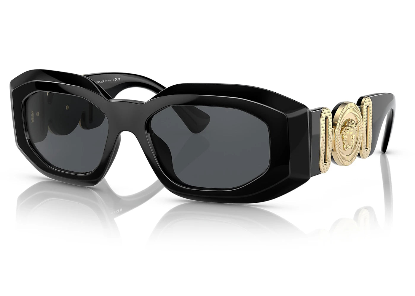 Versace Irregular Sunglasses Black/Dark Grey (VE4425U)