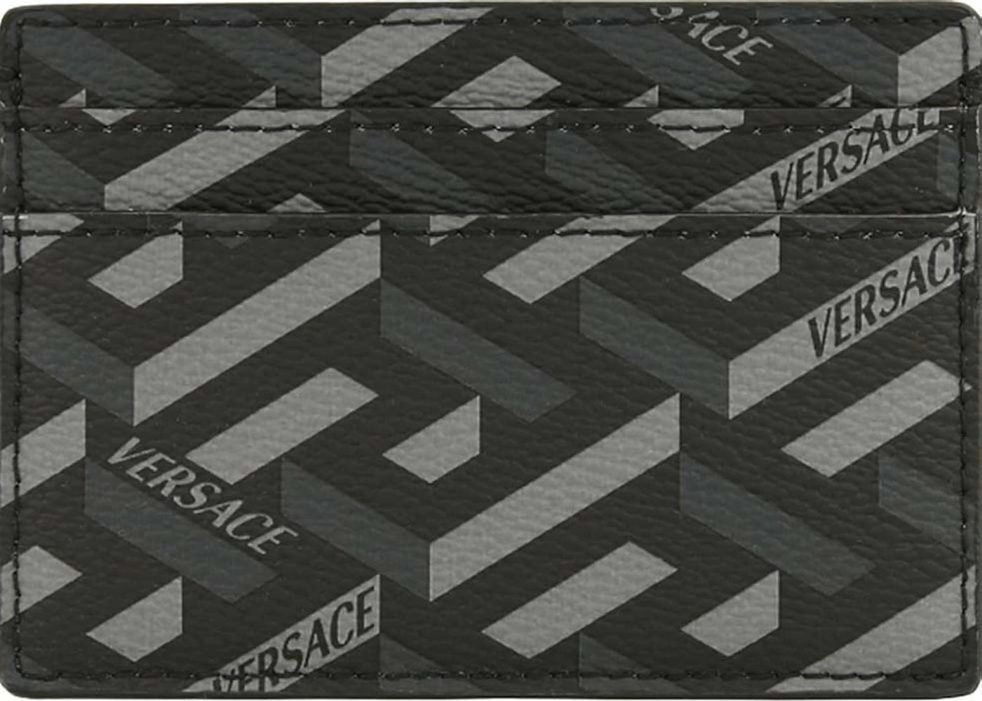 Versace La Greca Signature Card Case Black/Grey