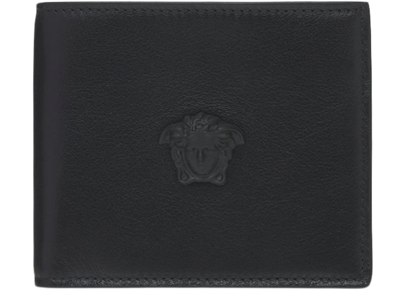 Versace La Medusa (6 Card Slot 2 Cash Compartments) Bi-Fold Wallet Black/Black