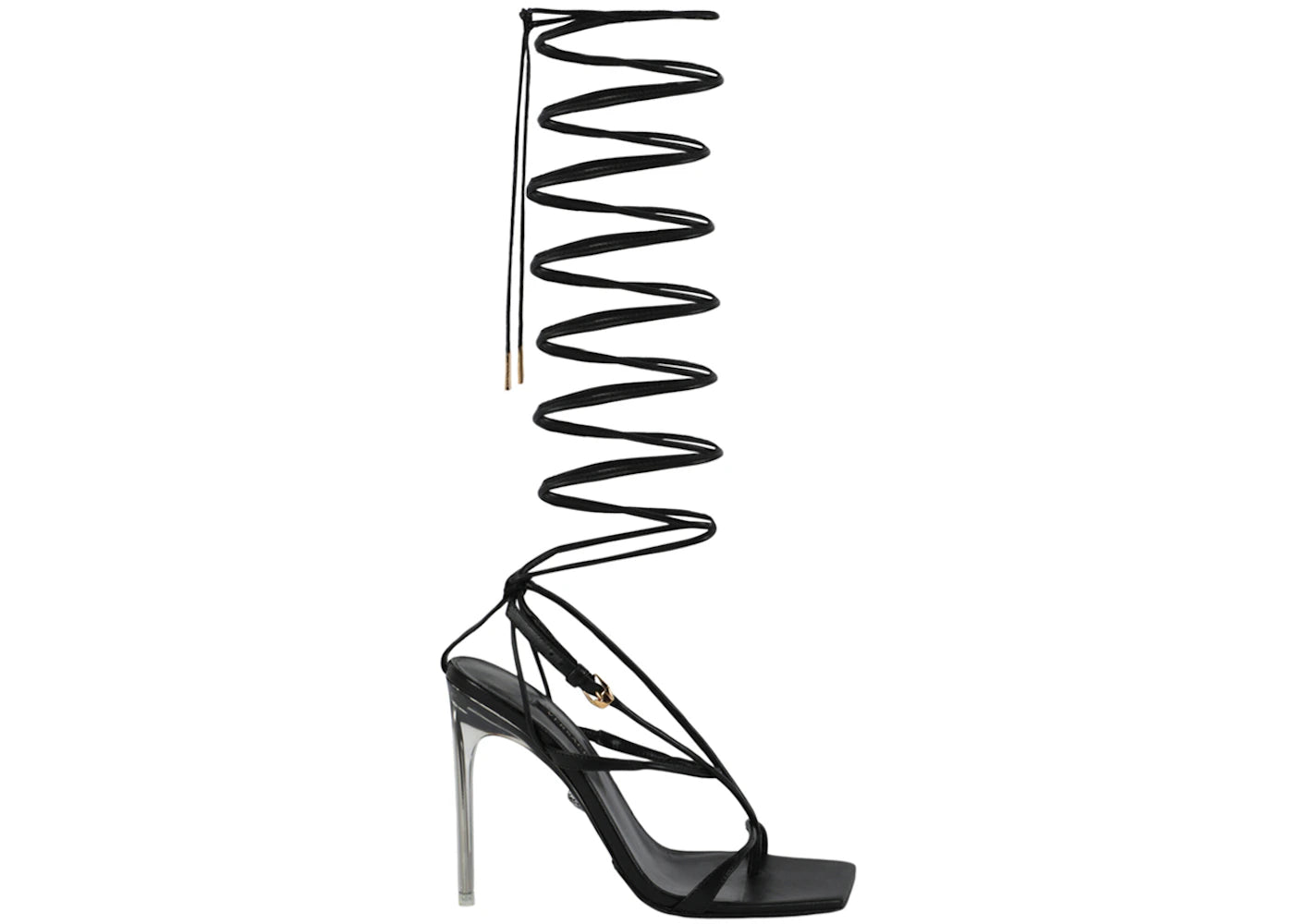 Versace Lace-Up Heel Sandals Black (Women's)