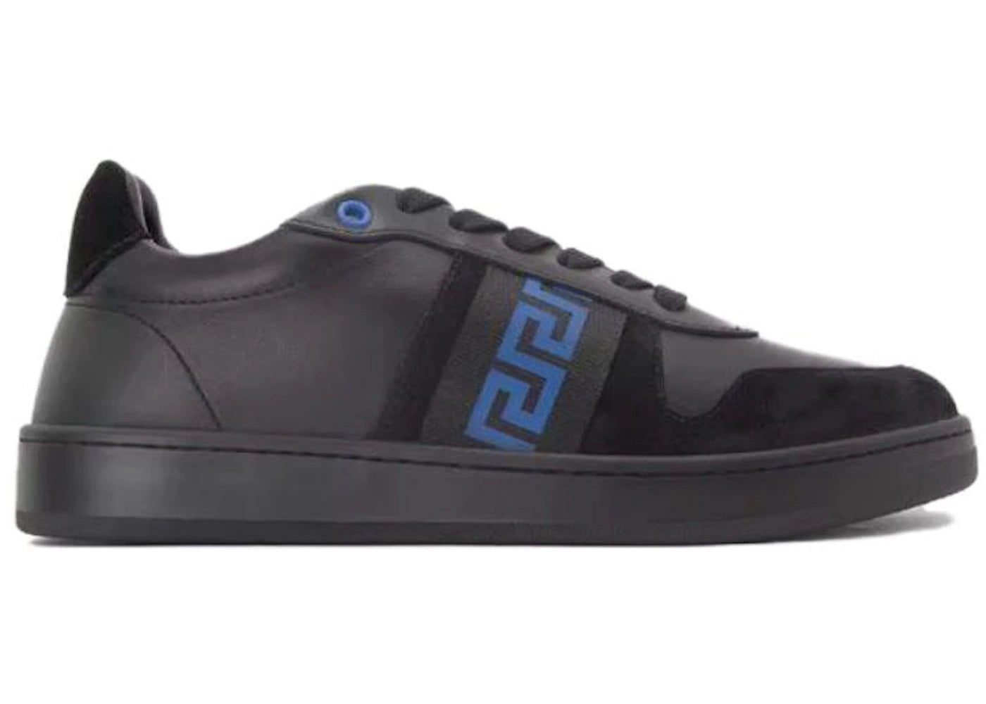 Versace Leather Low Top Sneaker Black Blue