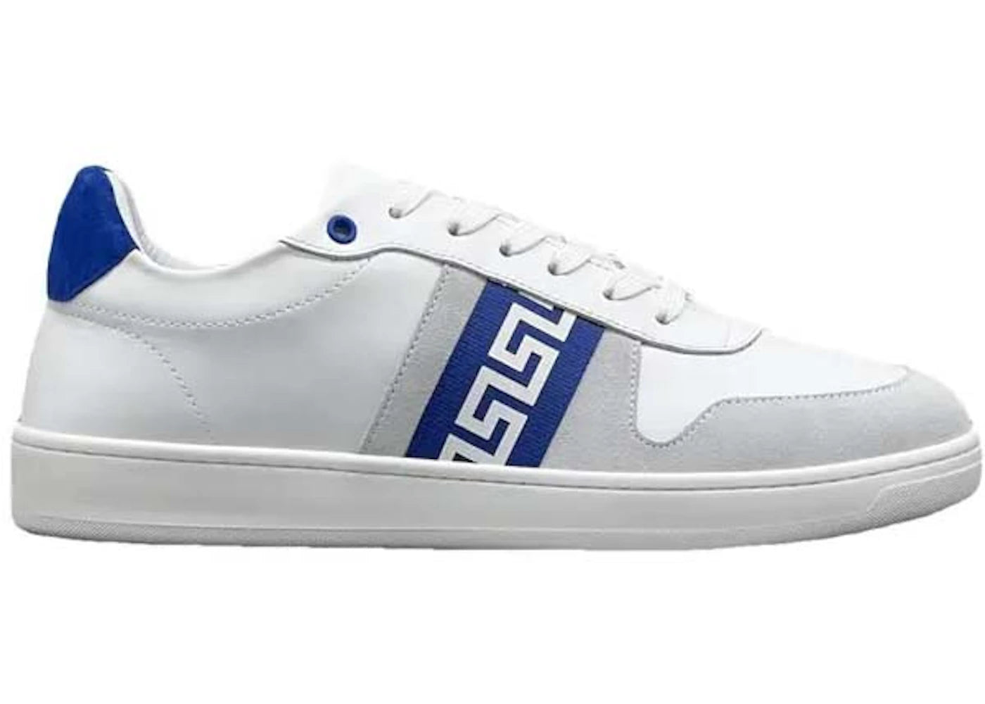 Versace Leather Low Top Sneaker White Grey Blue