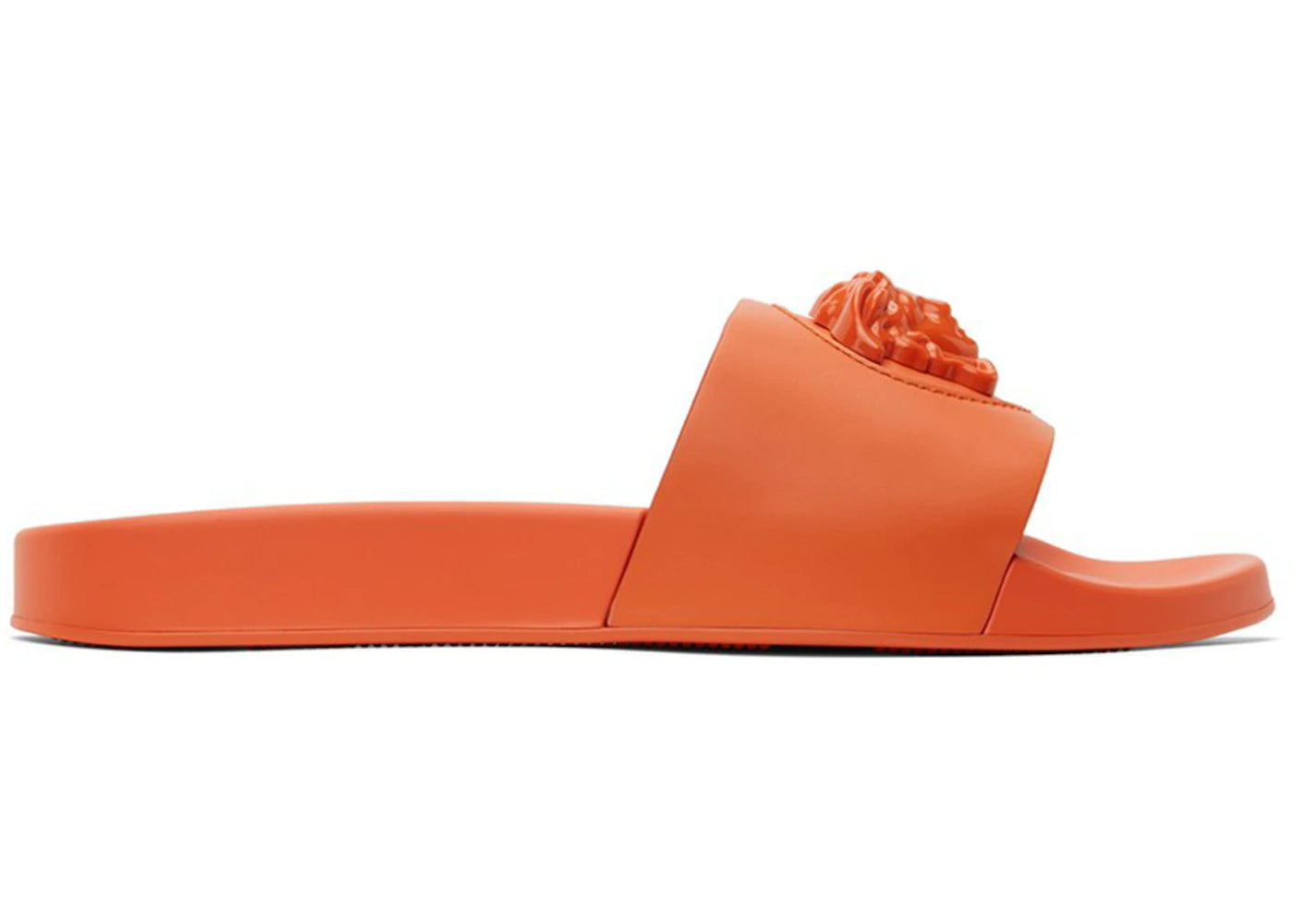 Versace Leather Slides La Medusa Orange