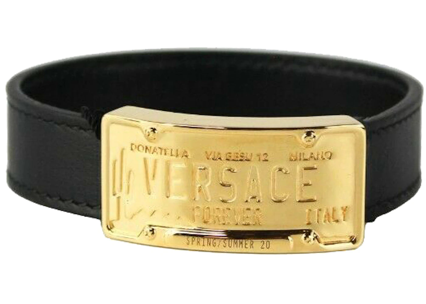 Versace License Plate Logo Bracelet Black