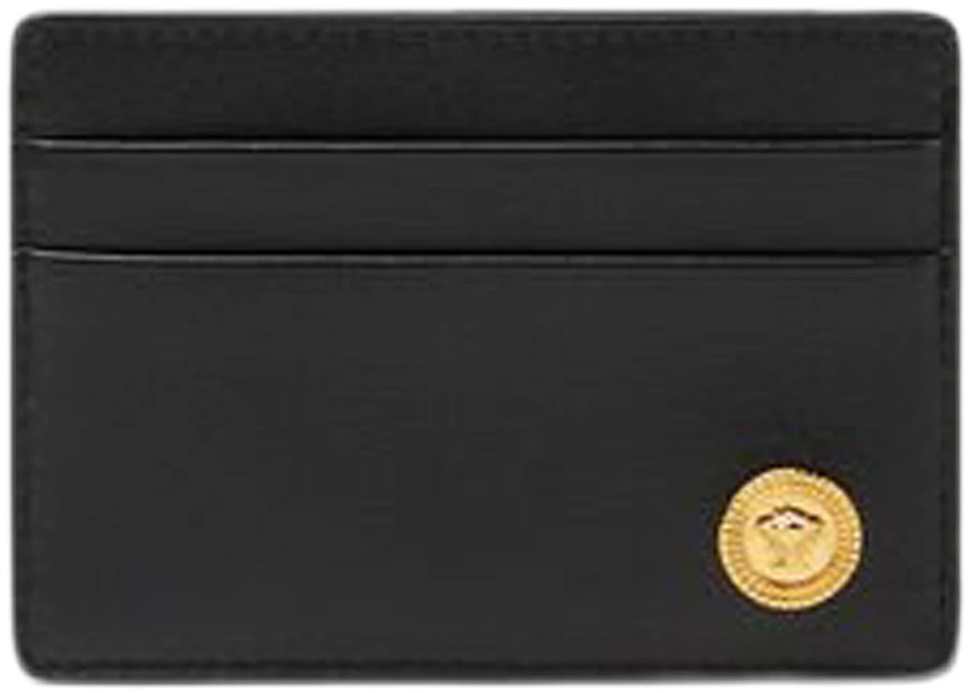 Versace Medusa Biggie (4 Card Slot 1 Cash Compartments) Card Holder Black/Gold