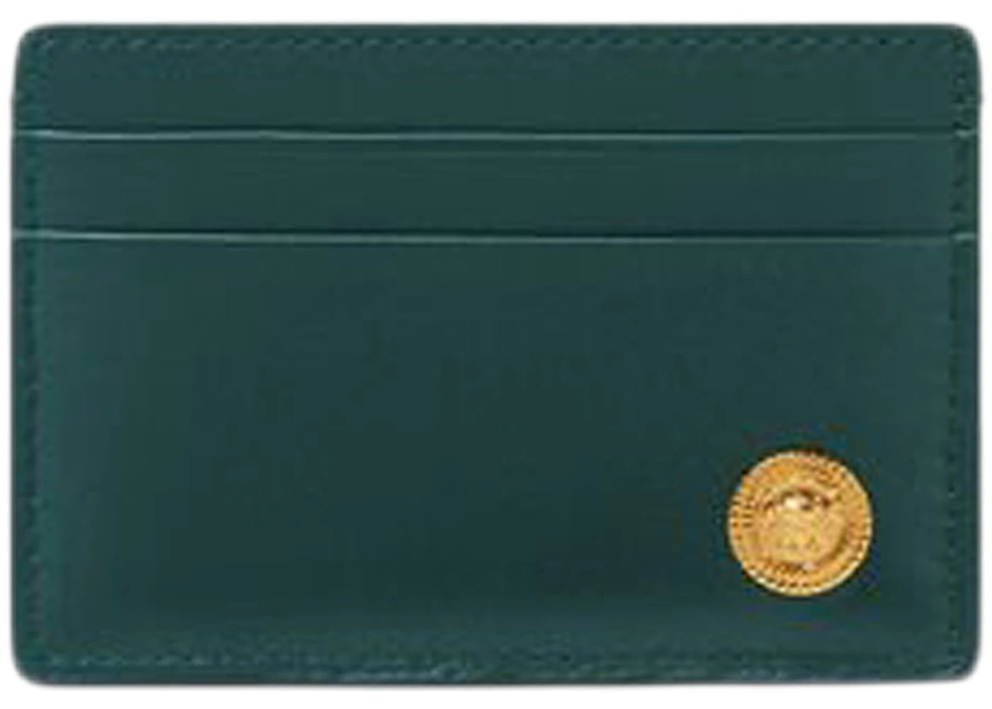 Versace Medusa Biggie (4 Card Slot 1 Cash Compartments) Card Holder Green/Gold