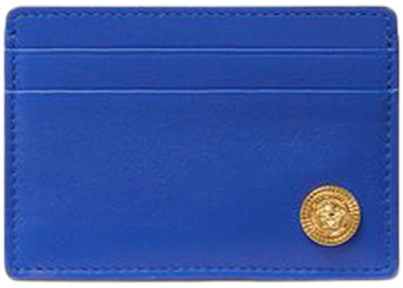 Versace Medusa Biggie (4 Card Slot 1 Cash Compartments) Card Holder Royal Blue/Gold