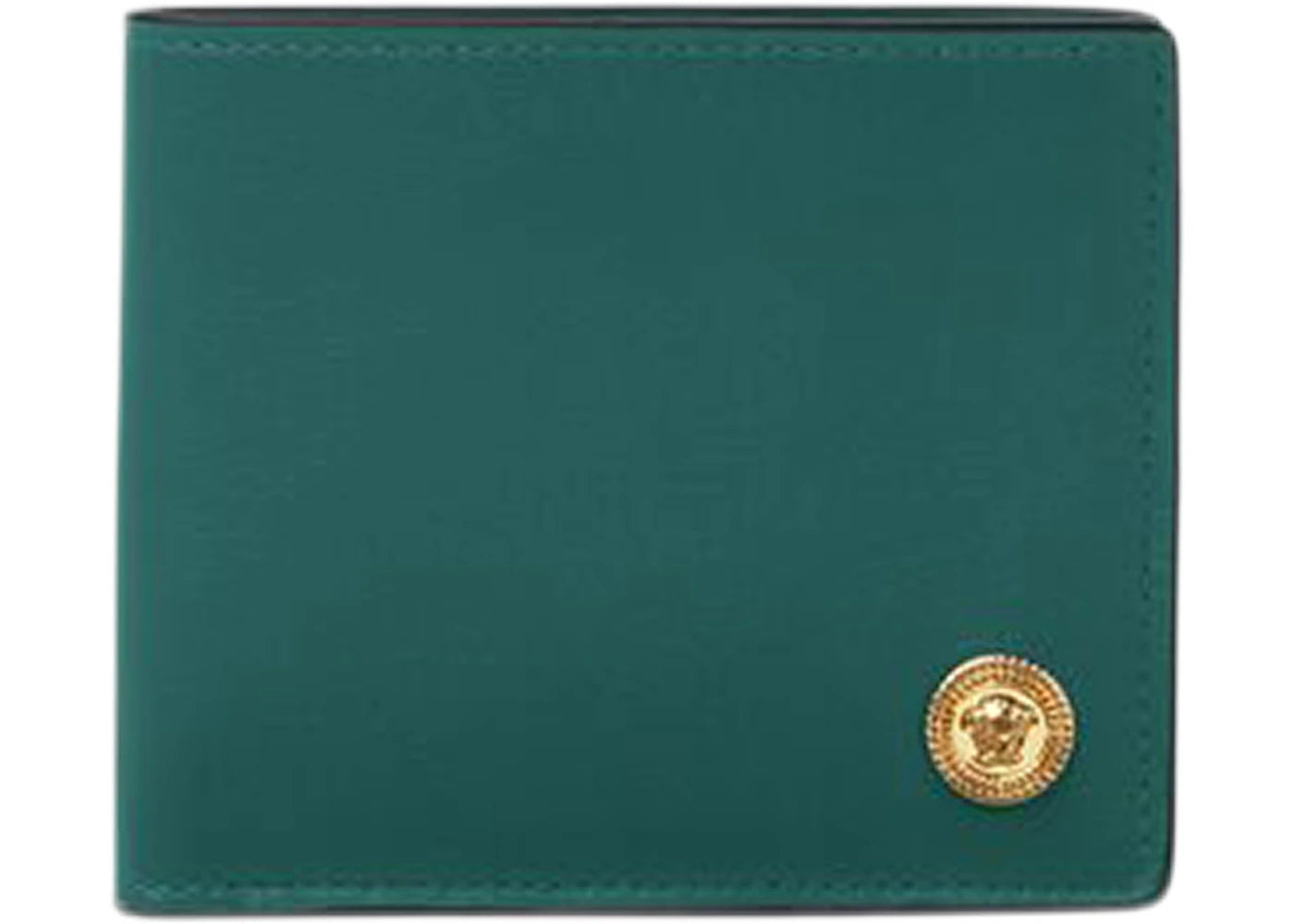 Versace Medusa Biggie (6 Card Slot 2 Cash Compartments) Wallet Green/Gold