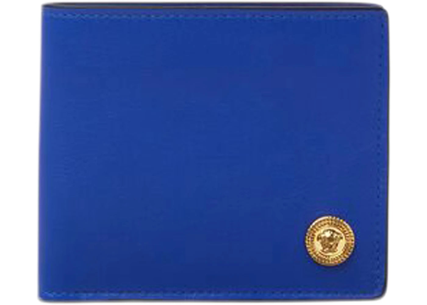 Versace Medusa Biggie (6 Card Slot 2 Cash Compartments) Wallet Royal Blue/Gold