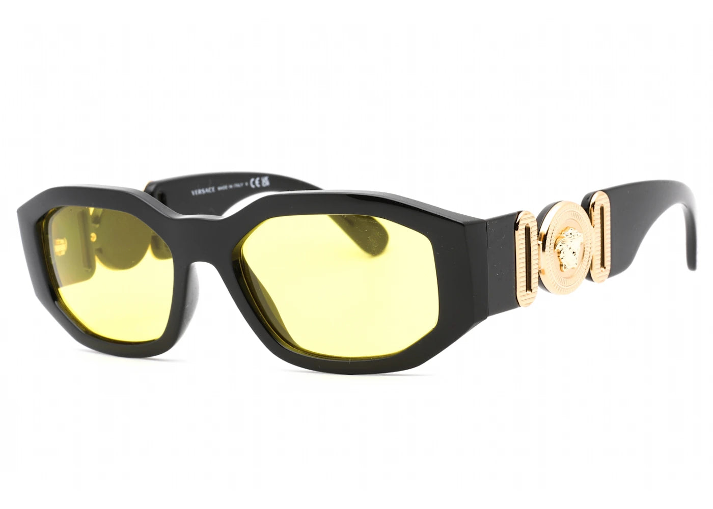 Versace Medusa Biggie Sunglasses Black/Yellow (VE4361-GB1/85)