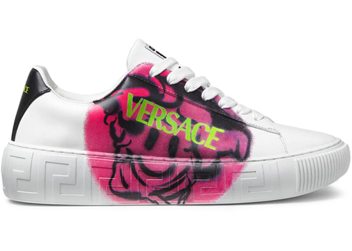 Versace Medusa Greca Low Smiling Medusa White Pink Green (Women's)