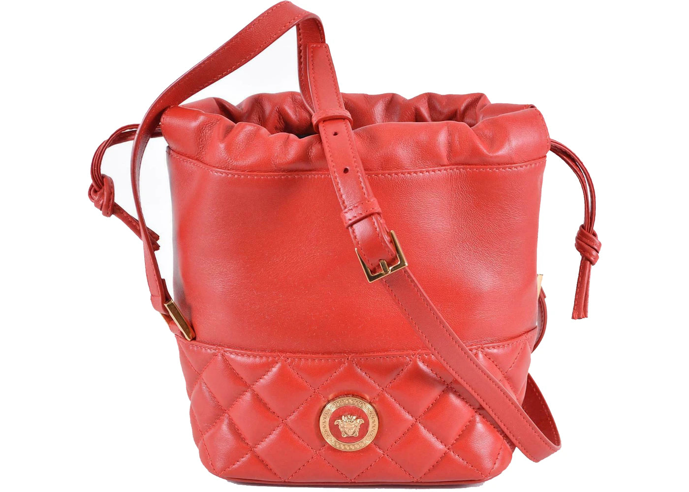 Versace Medusa Head Crossbody Bag Quilted Red