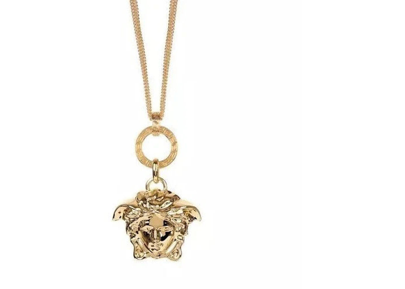 Versace Medusa Head Stacked Chain Necklace Gold