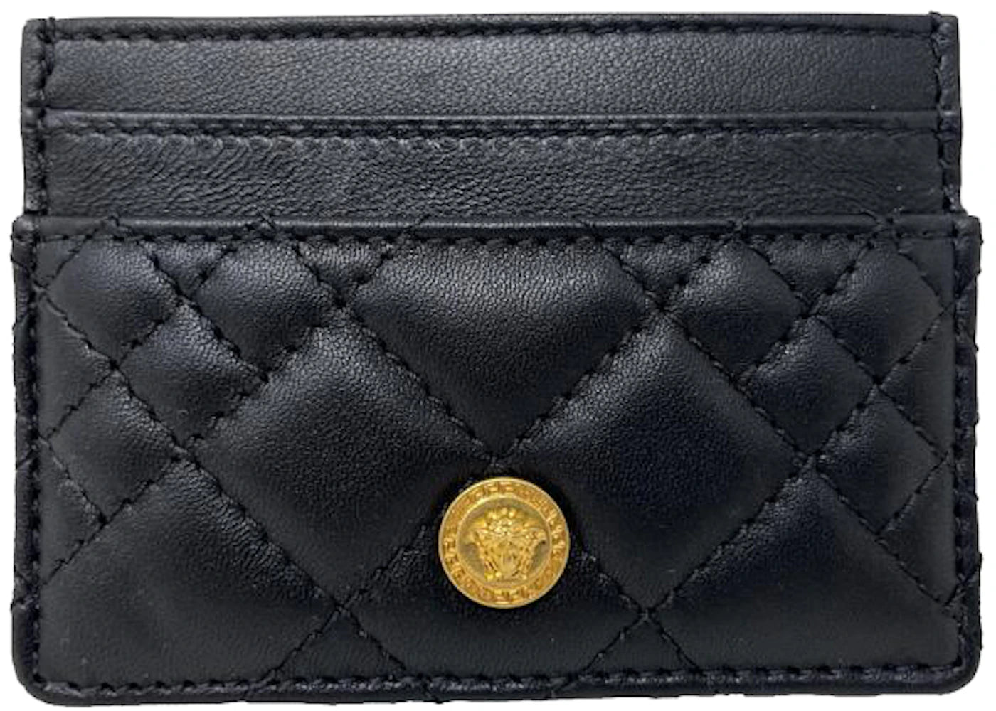 Versace Quilted Medusa Card Holder Black