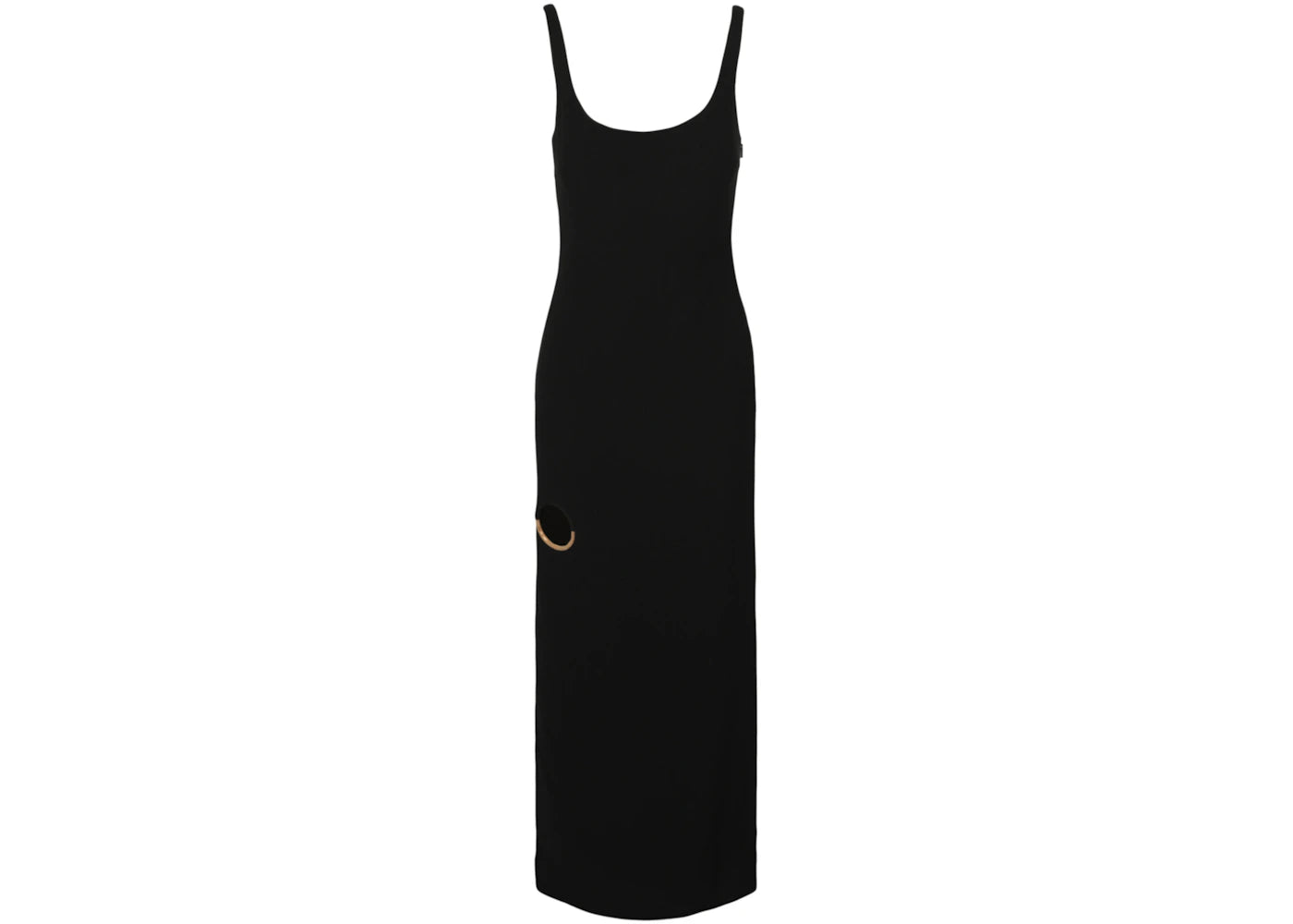 Versace Ring Cutout Sleeveless Maxi Dress Black