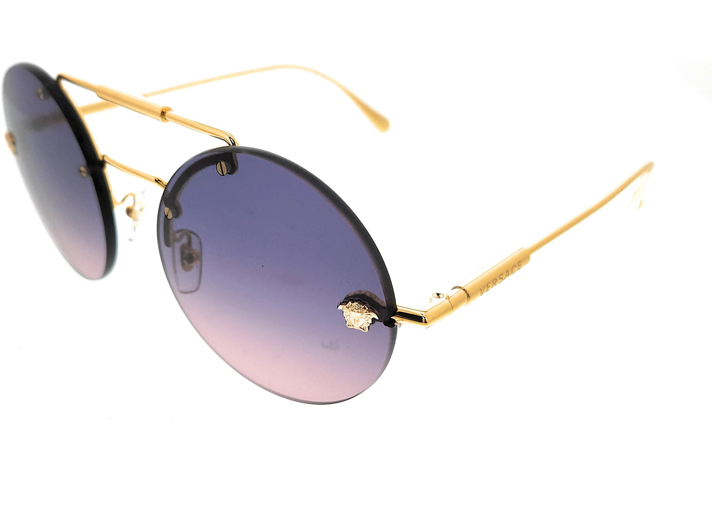 Versace Round Sunglasses Gold/Blue Gradient (0VE2244 1002I6)